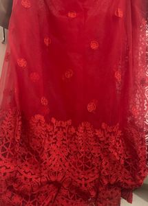 Red Embroidered Saree