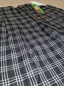 Plaid Button-Front Skirt