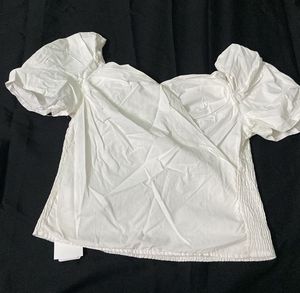 White Puff Sleeve Top