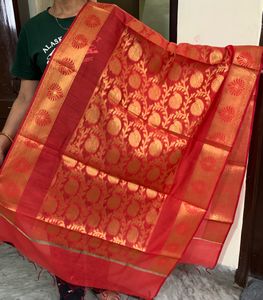 Unstiched Suit Set With Banarasi Dupatta