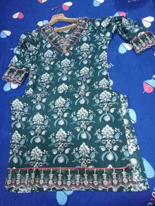 Teal Blue Kurta Set Pure Cotton