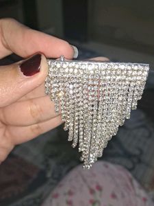 Luxurious Silver Rhinestone Diamond Hair Clip
