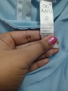 Blue Ruched Mini Dress