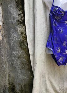 Blue Patterned One Piece