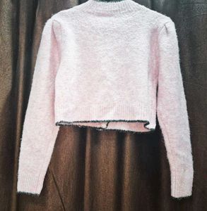 Chic Pink Knit Jacket