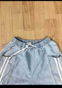 Baggy Side-Striped Denim Jeans.
