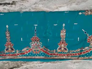 Elegant Teal Saree💥💥festive offer