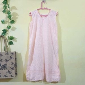 Beige Embroidered Kurti