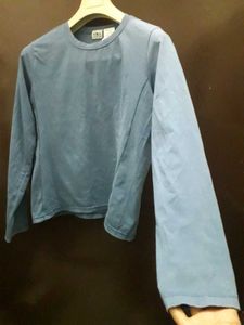 Blue Long Sleeve Workout Top