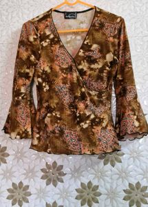 V Neck Wrap Top