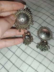 Silver Jhumka Earrings