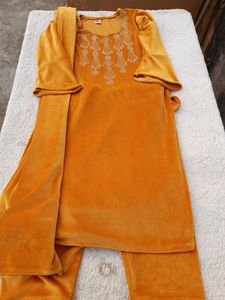 Velvet Three Piece Suit Set