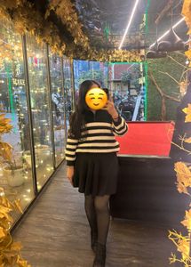 Striped Black And White Zip Up Sweater