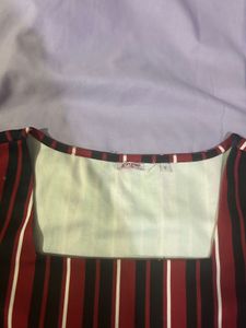 Ginger Top Striped Square Neck