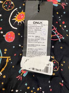 ONLY Women Black Printed A-LineNWTDress