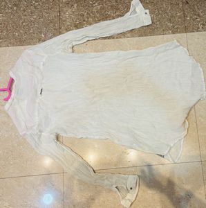 Imported Bohemian Style White Sheer Tunic Dress
