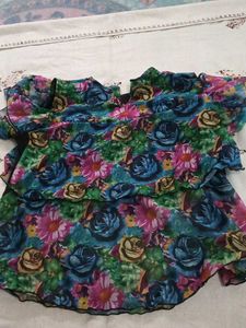 Floral Print Layered Dress