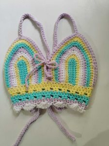 Crochet Rainbow Halter Top