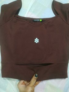 Brown Tokyo Tales Crop Top