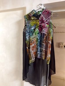 Chic Print Shrug Shirt