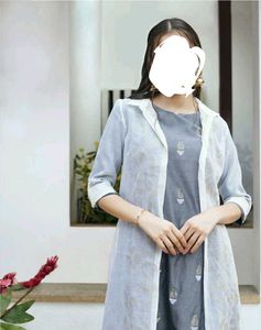 W Kurta Set Of 3 Pcs Jacket Kurti Pajami