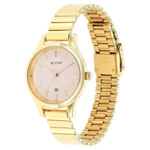 Titan Karishma Beige Dial Analog Stainless Steel S