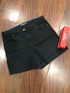 Black Denim Shorts Waist-32” Length-40”