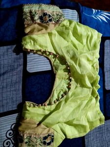 Beautiful Green Chikankari Saree