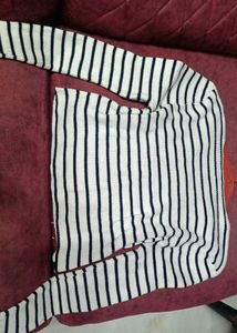 Striped V-Neck Winter Top