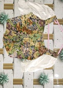 Floral Tapestry Corset Top