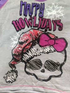 Grey , purple full sleeve tshirt with glitter