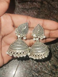 Silver Jhumka Earrings