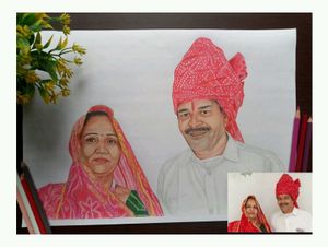 Couple Colour Pencil Portrait