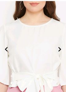 Waist Tie Up Top And Skirt Set