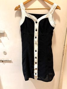 Vintage Black & White Mini Dress