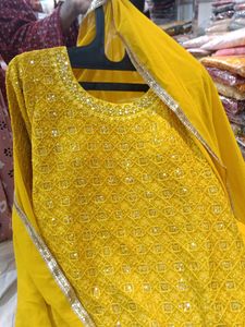 Yellow Embroidered Kurta Set