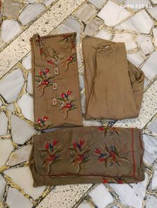 Cotton Salwar Suit With Crepe Dupatta