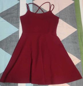 Burgundy Fit & Flare Dress