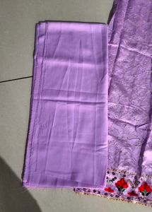 Lavender Colour Cotton Silk Suit