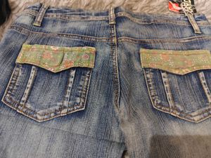 Vintage Bootcut Low Waist Patchwork Denim Jeans