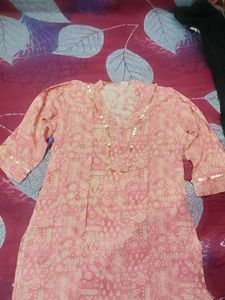 Elegant Pink Printed Kurta