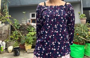 Floral Navy Blue Top