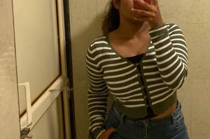 Striped Crop Cardigan