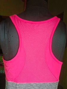 Athletic Tank Top - Gray &amp; Pink