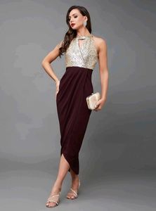 Women&#39;s Halter Neck Sleeveless Solid Em