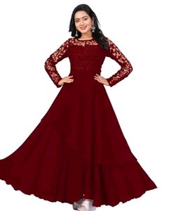 Elegant Maroon Evening Gown
