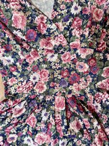 Vintage Floral Print Dress