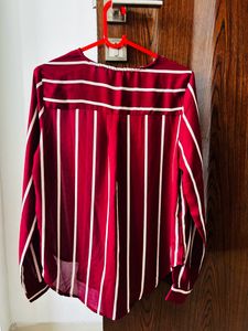 Maroon Striped Top