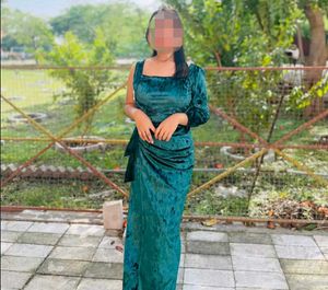 Emerald Green Velvet Maxi Dress