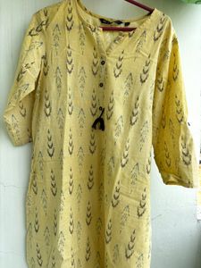 Yellow Printed Kurta On sale For Today